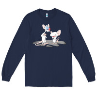 Navy newanimaniacs pinky and the brain Long Sleeve Tee - linhVisuals