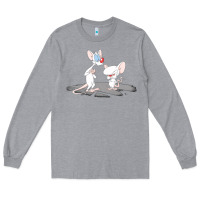 Heather Grey newanimaniacs pinky and the brain Long Sleeve Tee - linhVisuals