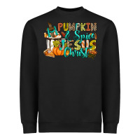 Black Pumpkin spice and Jesus Christ Heavyweight Sweatshirt - RanaPortraitStore