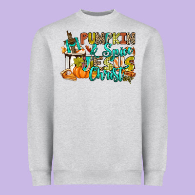 Pumpkin Spice And Jesus Christ Heavyweight Sweatshirt Designed By Ranaportraitstore