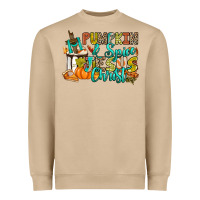 Mushroom Pumpkin spice and Jesus Christ Heavyweight Sweatshirt - RanaPortraitStore