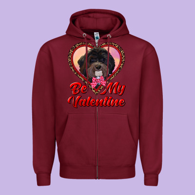 Be My Valentine Zipper Hoodie Designed By Ranaportraitstore