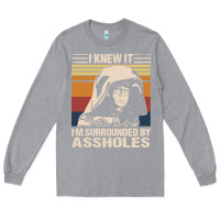 Heather Grey i knew it im surrounded by assholes Long Sleeve Tee - linhVisuals