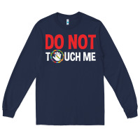 Navy do not touch me autism kid Long Sleeve Tee - linhVisuals
