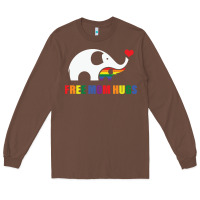 Chestnut free mom hugs pride elephant rainbow Long Sleeve Tee - linhVisuals