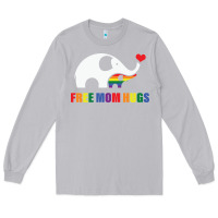Moon Dust free mom hugs pride elephant rainbow Long Sleeve Tee - linhVisuals