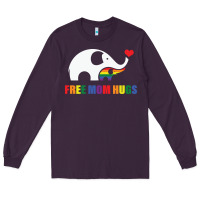 Plum free mom hugs pride elephant rainbow Long Sleeve Tee - linhVisuals