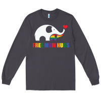 Smoke free mom hugs pride elephant rainbow Long Sleeve Tee - linhVisuals