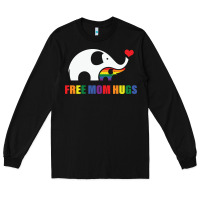 Black free mom hugs pride elephant rainbow Long Sleeve Tee - linhVisuals