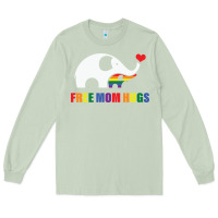 Matcha free mom hugs pride elephant rainbow Long Sleeve Tee - linhVisuals