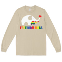 Mushroom free mom hugs pride elephant rainbow Long Sleeve Tee - linhVisuals