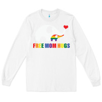 White free mom hugs pride elephant rainbow Long Sleeve Tee - linhVisuals