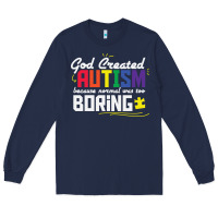 Navy god created autism normal was too boring Long Sleeve Tee - linhVisuals