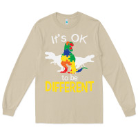 Mushroom it’s ok to be different autism dinosaur Long Sleeve Tee - linhVisuals
