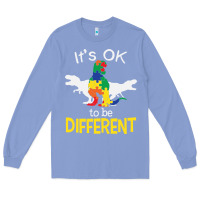 Colony Blue it’s ok to be different autism dinosaur Long Sleeve Tee - linhVisuals
