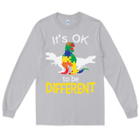 Moon Dust it’s ok to be different autism dinosaur Long Sleeve Tee - linhVisuals