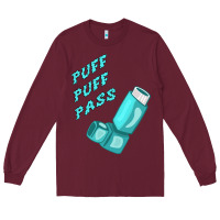 Burgundy puff puff pass inhaler Long Sleeve Tee - linhVisuals