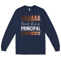 Navy womens proud black principal, black history month school principal v n Long Sleeve Tee - linhVisuals