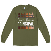 Army Green womens proud black principal, black history month school principal v n Long Sleeve Tee - linhVisuals
