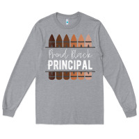 Heather Grey womens proud black principal, black history month school principal v n Long Sleeve Tee - linhVisuals