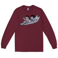 Burgundy newastro boy and uran Long Sleeve Tee - linhVisuals