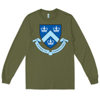Army Green columbia university shield Long Sleeve Tee - linhVisuals