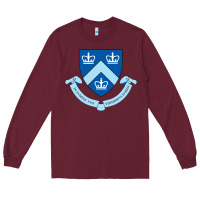 Burgundy columbia university shield Long Sleeve Tee - linhVisuals