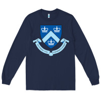 Navy columbia university shield Long Sleeve Tee - linhVisuals