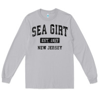 Womens Sea Girt New Jersey Nj Vintage Sports Design Black Design V Nec Long Sleeve Tee | Teevron