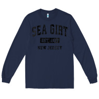 Navy womens sea girt new jersey nj vintage sports design black design v nec Long Sleeve Tee - linhVisuals
