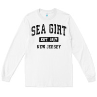 White womens sea girt new jersey nj vintage sports design black design v nec Long Sleeve Tee - linhVisuals