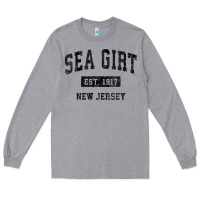Heather Grey womens sea girt new jersey nj vintage sports design black design v nec Long Sleeve Tee - linhVisuals