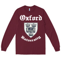 Burgundy vintage oxford university 80s 90s Long Sleeve Tee - linhVisuals