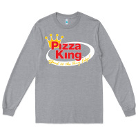Heather Grey pizza king cowboy Long Sleeve Tee - linhVisuals