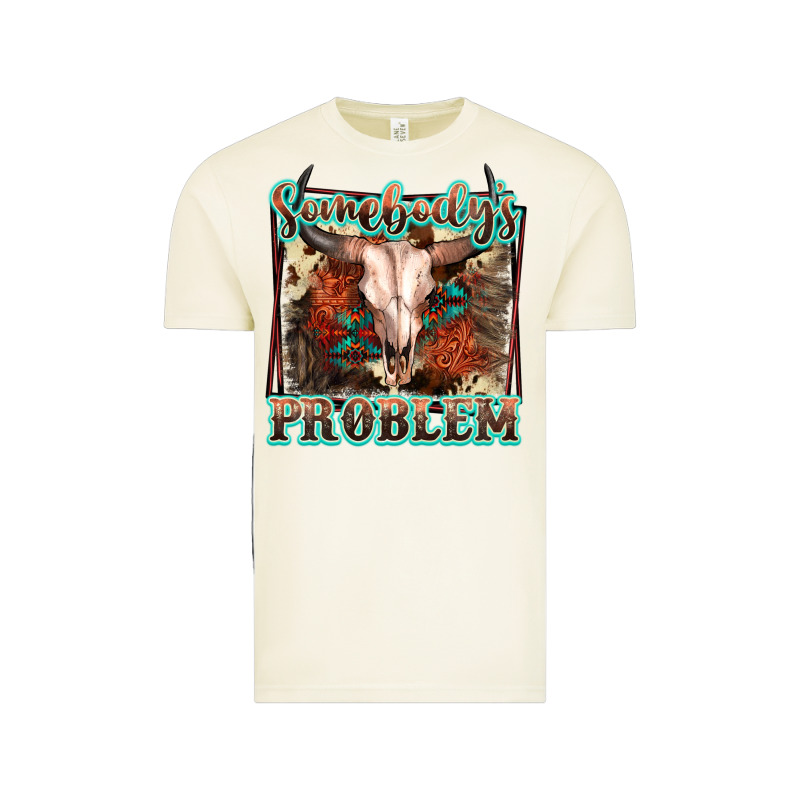 Somebody's Problem Bull Skull Vintage Tee by FaDigitalArtStudio | Teevron