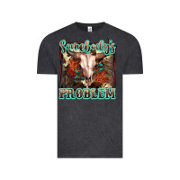 Vintage Black Somebody's Problem Bull Skull Vintage Tee - FaDigitalArtStudio