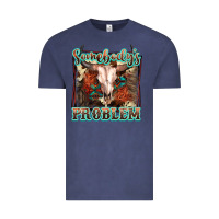 Vintage Denim Somebody's Problem Bull Skull Vintage Tee - FaDigitalArtStudio