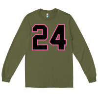 Army Green number 24 sports jersey athlete fan pink black lucky number t shirt Long Sleeve Tee - linhVisuals