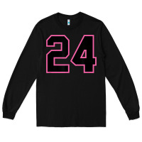 Black number 24 sports jersey athlete fan pink black lucky number t shirt Long Sleeve Tee - linhVisuals