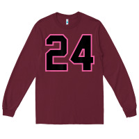 Burgundy number 24 sports jersey athlete fan pink black lucky number t shirt Long Sleeve Tee - linhVisuals