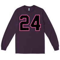 Plum number 24 sports jersey athlete fan pink black lucky number t shirt Long Sleeve Tee - linhVisuals