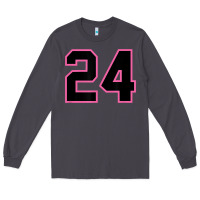 Smoke number 24 sports jersey athlete fan pink black lucky number t shirt Long Sleeve Tee - linhVisuals