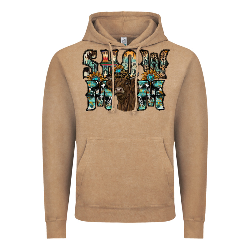 Show Mom Highland Cow Vintage Hoodie by SublimationCraftShop | Teevron