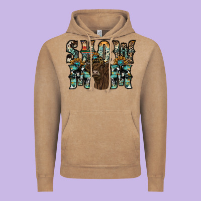 Show Mom Highland Cow Vintage Hoodie Designed By Sublimationcraftshop