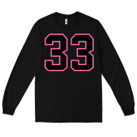 Black number 33 sports jersey athlete fan pink black lucky number t shirt Long Sleeve Tee - linhVisuals
