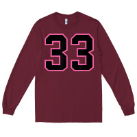 Burgundy number 33 sports jersey athlete fan pink black lucky number t shirt Long Sleeve Tee - linhVisuals