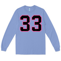 Colony Blue number 33 sports jersey athlete fan pink black lucky number t shirt Long Sleeve Tee - linhVisuals