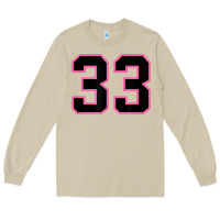 Number 33 Sports Jersey Athlete Fan Pink Black Lucky Number T Shirt Long Sleeve Tee | Teevron