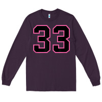 Plum number 33 sports jersey athlete fan pink black lucky number t shirt Long Sleeve Tee - linhVisuals