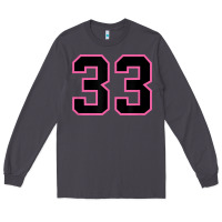 Smoke number 33 sports jersey athlete fan pink black lucky number t shirt Long Sleeve Tee - linhVisuals